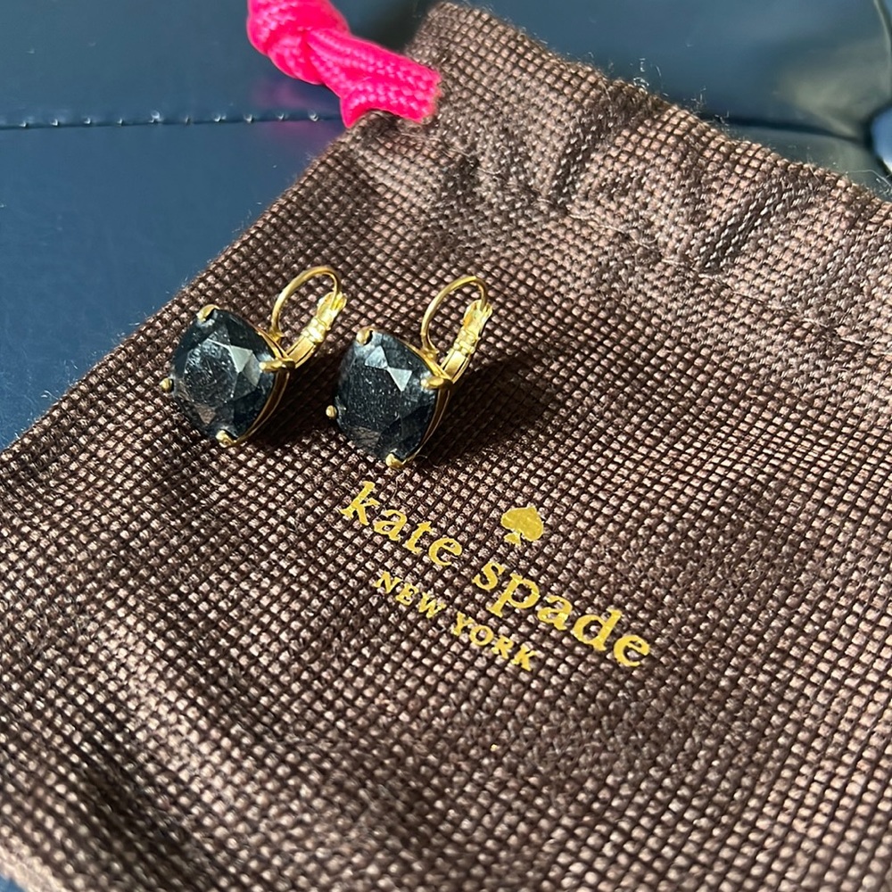 Kate spade square black jewel hanging earrings